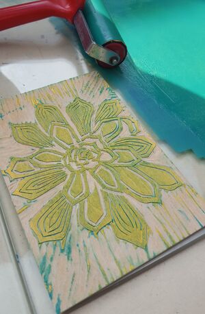 Woodblock of a flower