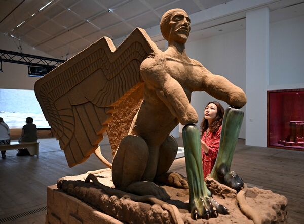 Guests enjoying exhibition preview