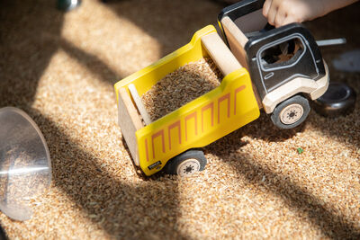 Play truck with grain