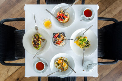 Aerial of Food on Table