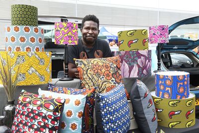 Stall holder at Art Car Boot Fair