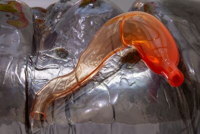 Shiny and smooth glass sculpture