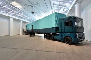 Teal Lorry in gallery space