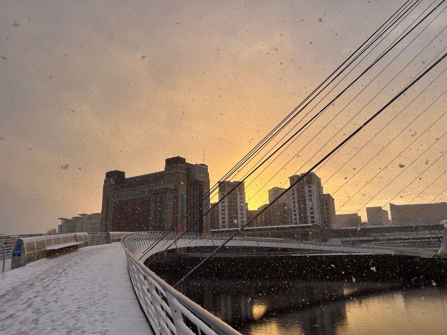 Baltic in the snow at sunrise.