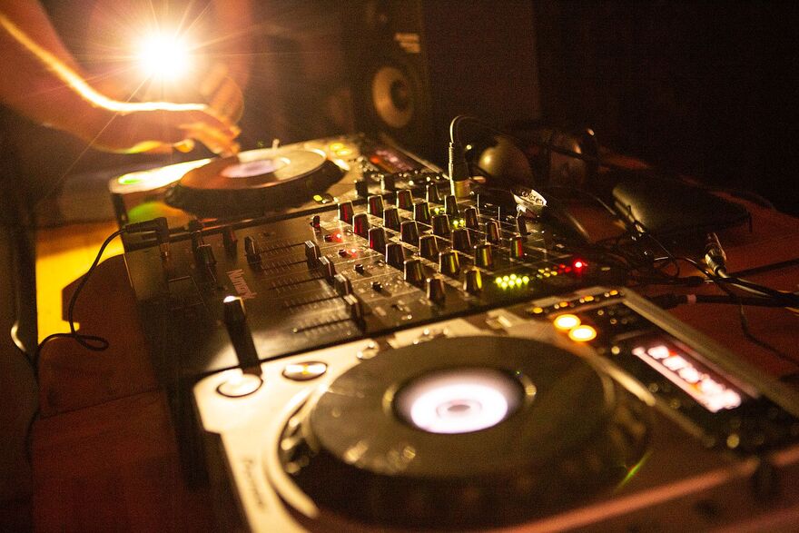 DJ mixing board
