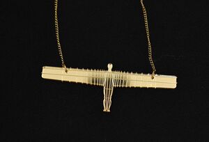 Gold Angel of the North Necklace