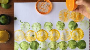 Printing using lemon, lime and orange slices