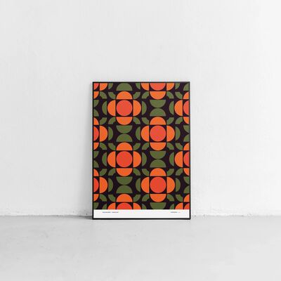 Orange and green 70s print