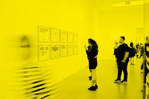 Exhibition in yellow tint