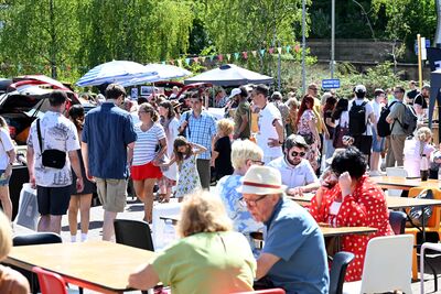 View of many visitors in the Art Car Boot Fair 2025.