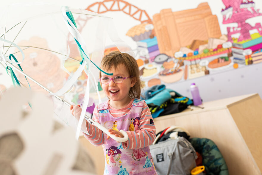 Child with umbrella