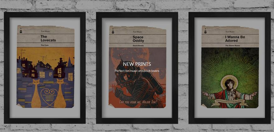 Three Book cover prints