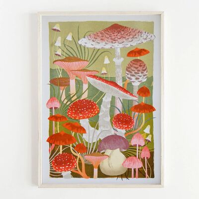 Print of colourful mushrooms